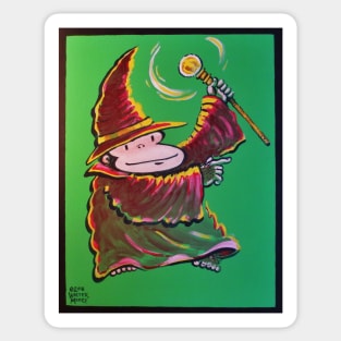 Wizard Ape Casts Spell Sticker